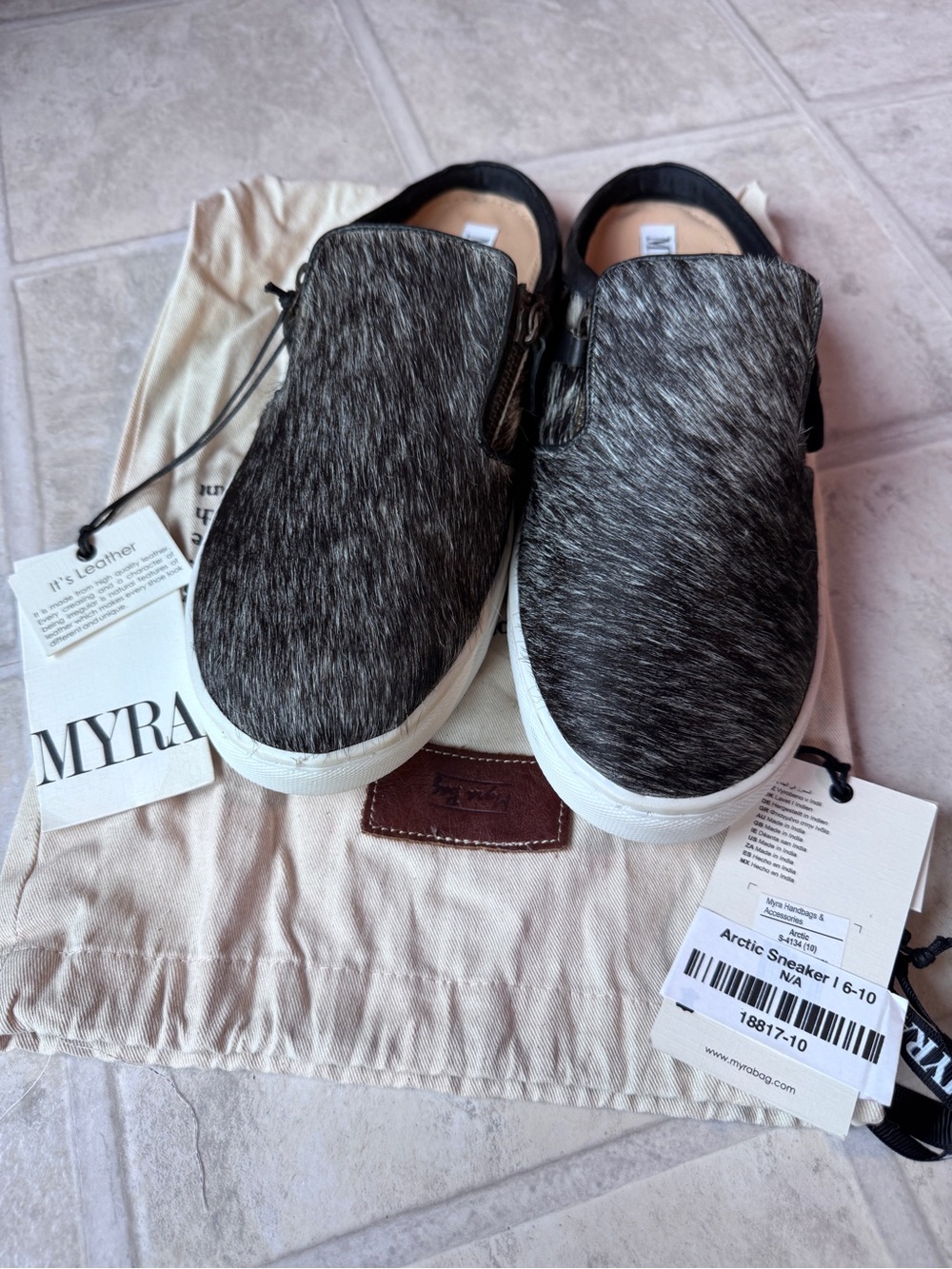 Myra Slip-on Arctic Sneaker Women’s Size 10 Genuine Cowhide - Picture 2 of 9